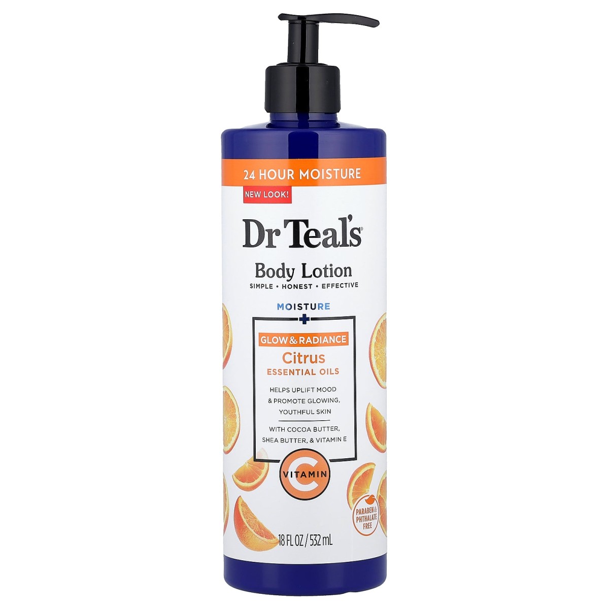 Dr Teal's Body Lotion Glow & Radiance with Vitamin C & Citrus 532ml